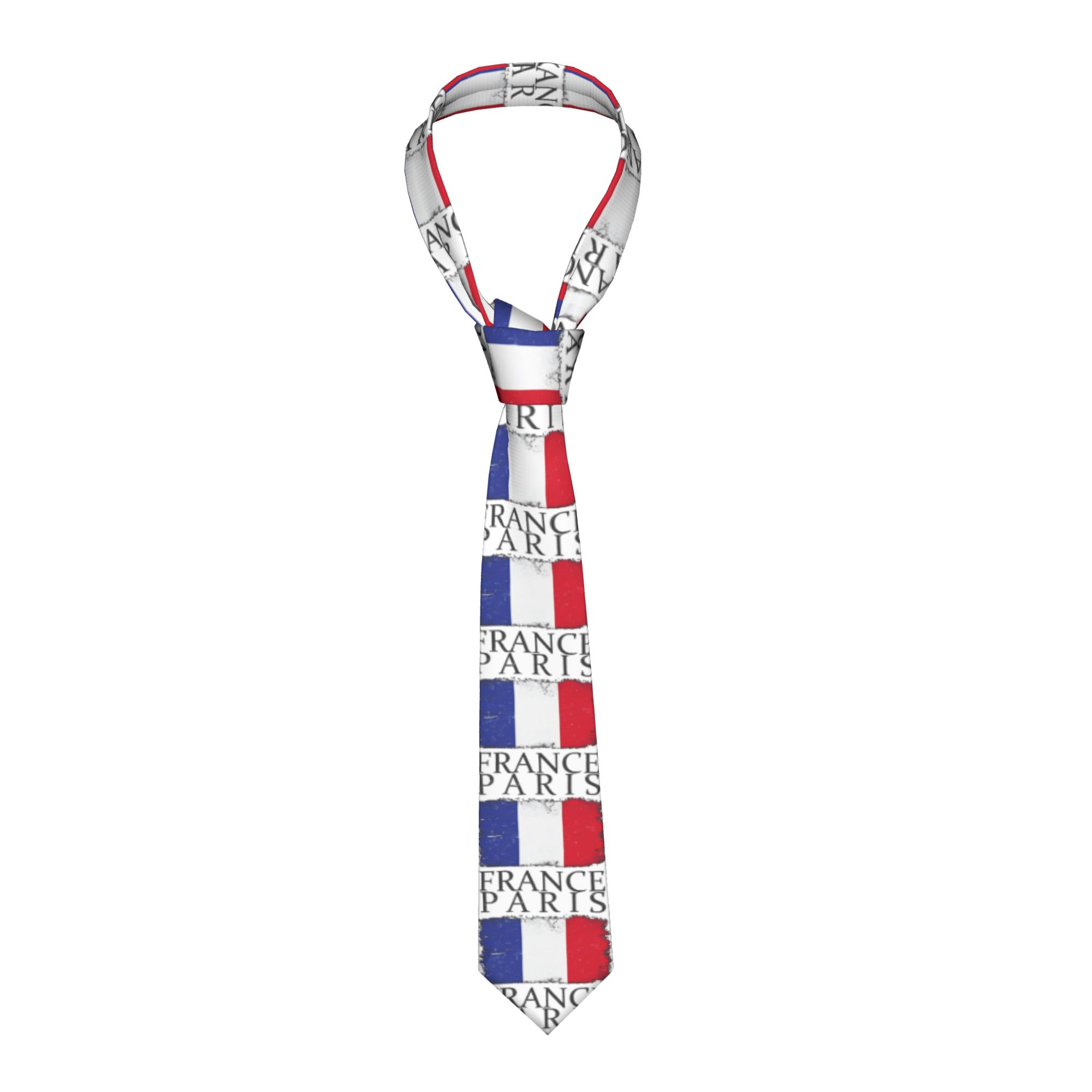 Men'S Accessories Paris - Gravata Masculina com Bandeira da França,