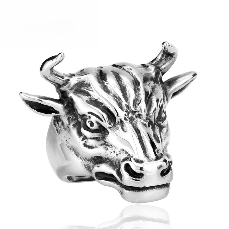 Men Accessories Online - Anel de Aço Titânio Estilo Exagerado