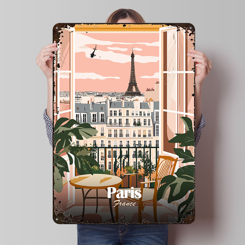 Men'S Accessories Paris - Paris varanda vista cartaz de metal