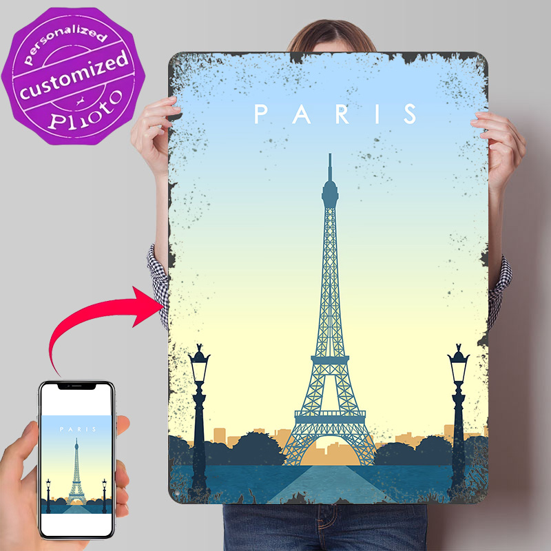 Men'S Accessories Paris - Placa de Metal Vintage Personalizada com