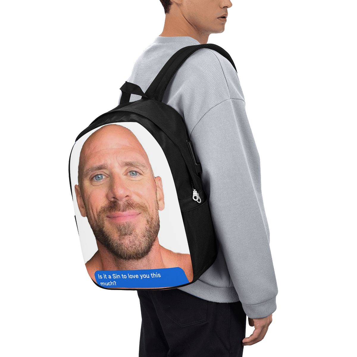 Men Accessories For Travel - Mochila Johnny Sins Flirty Text Bubble