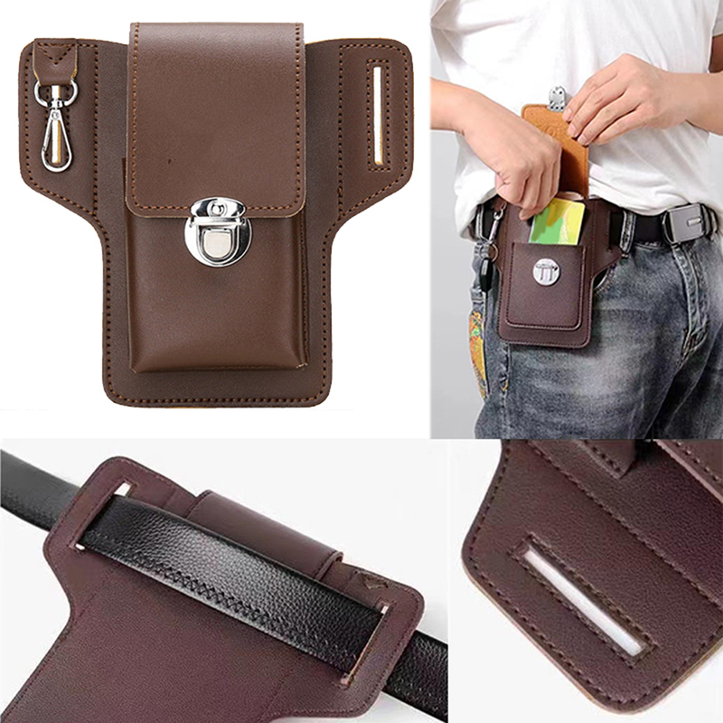 Men Accessories For Travel - Bolsa de cintura de couro PU