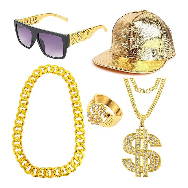 Men'S Accessories In The 80S - Conjunto de Acessórios de Fantasia Hip