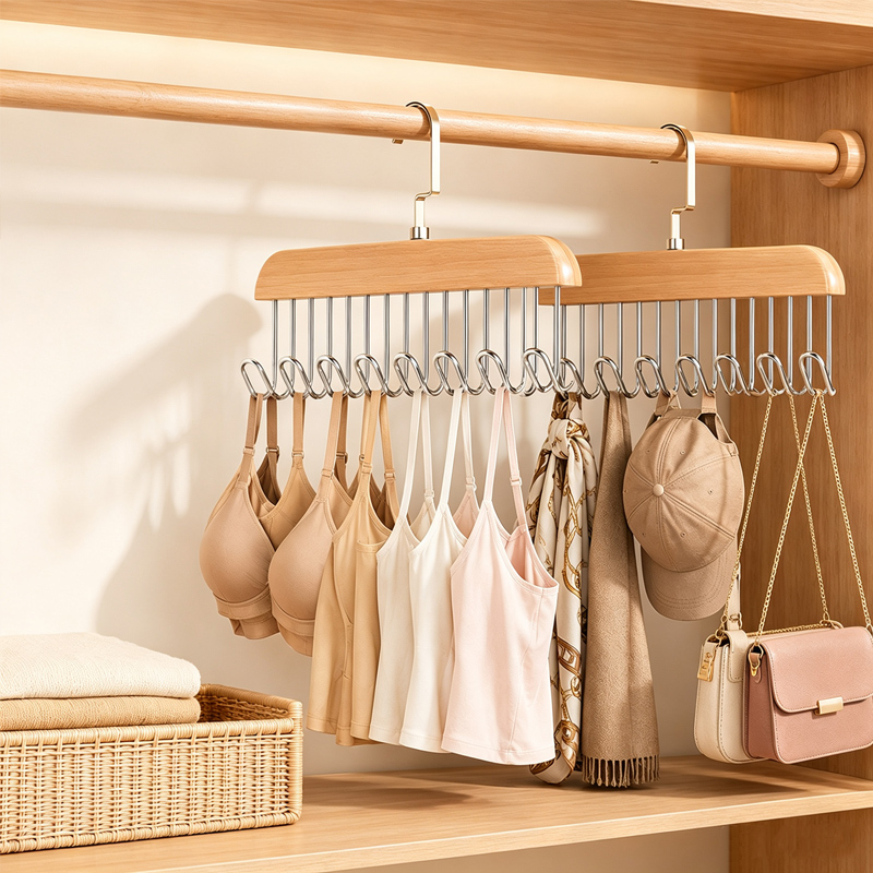 Cabides de gravata de madeira  - Men'S Accessories Organizer For Wardrobe avaliação e preço