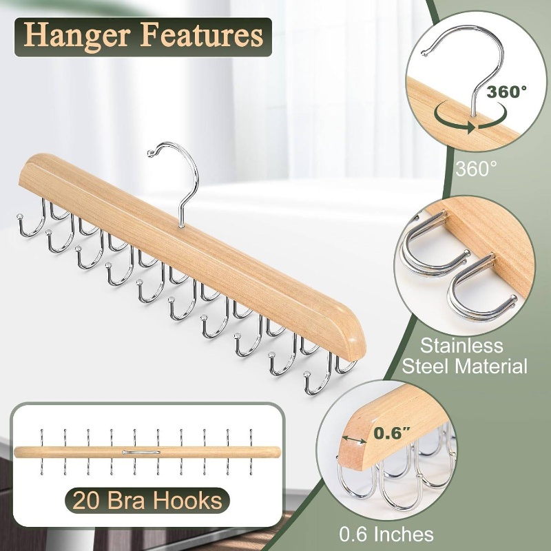 Cabides de gravata de madeira  - Men'S Accessories Organizer For Wardrobe avaliação e preço