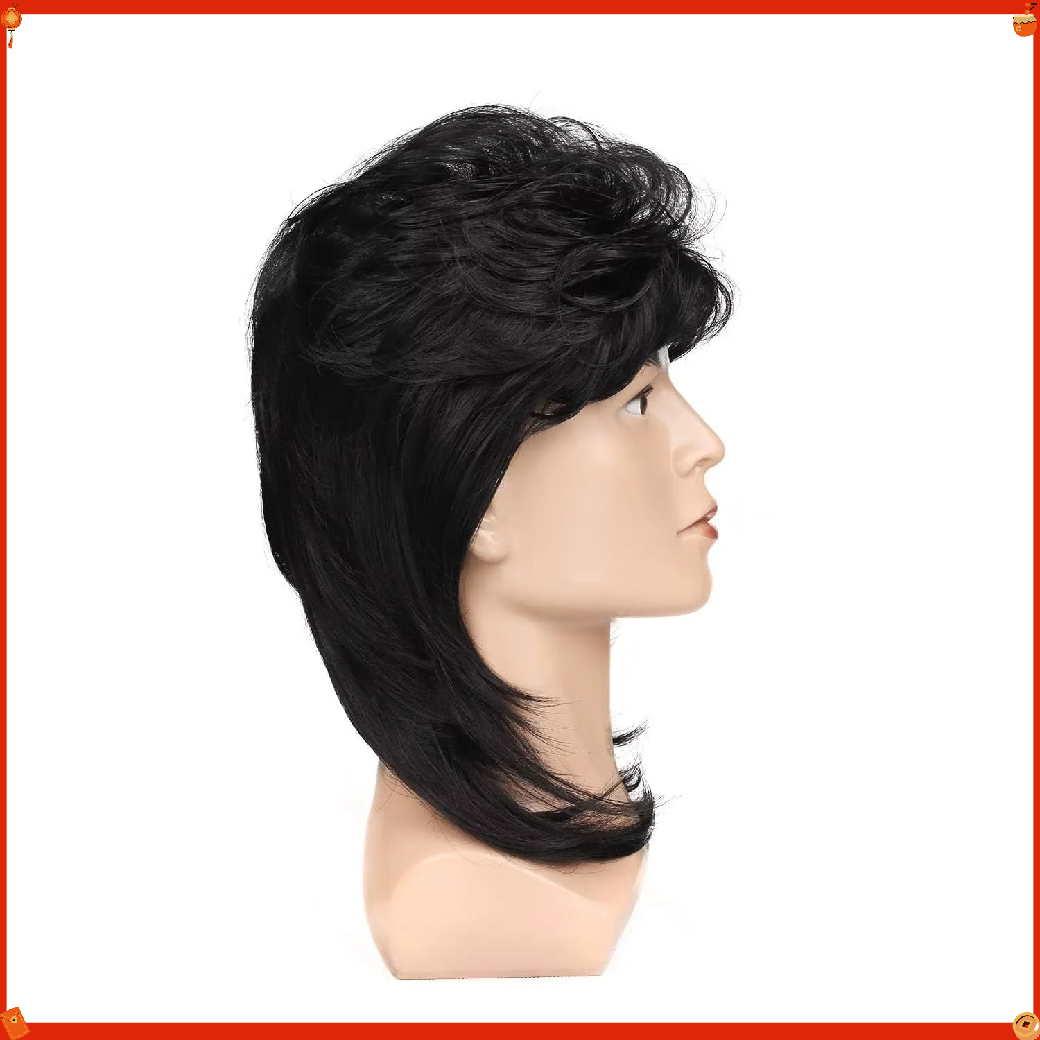 Peruca Sintética Estilo Mullet - Men'S Accessories In The 80S avaliação e preço