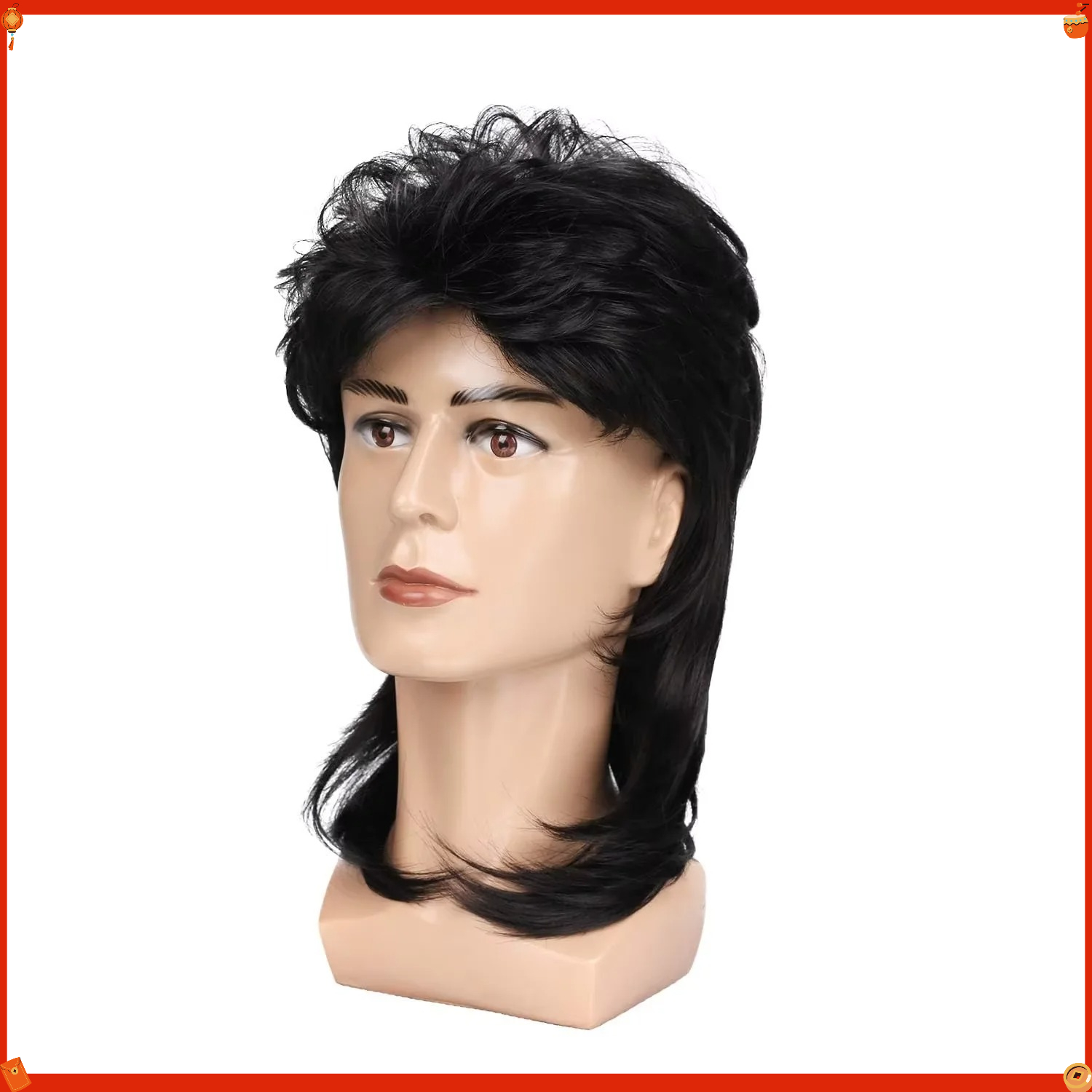 Peruca Sintética Estilo Mullet - Men'S Accessories In The 80S avaliação e preço