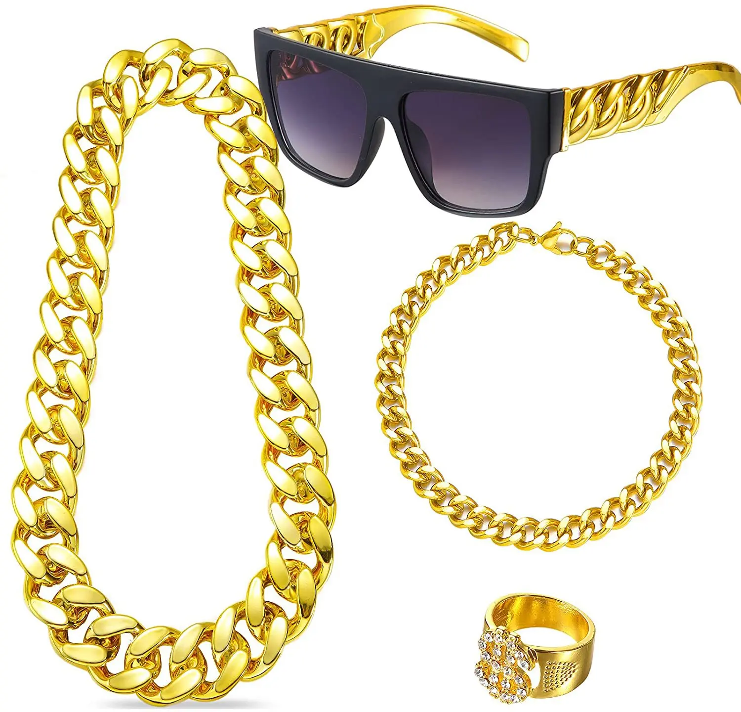 Kit de Fantasia Hip Hop Anos 8 - Men'S Accessories In The 80S avaliação e preço