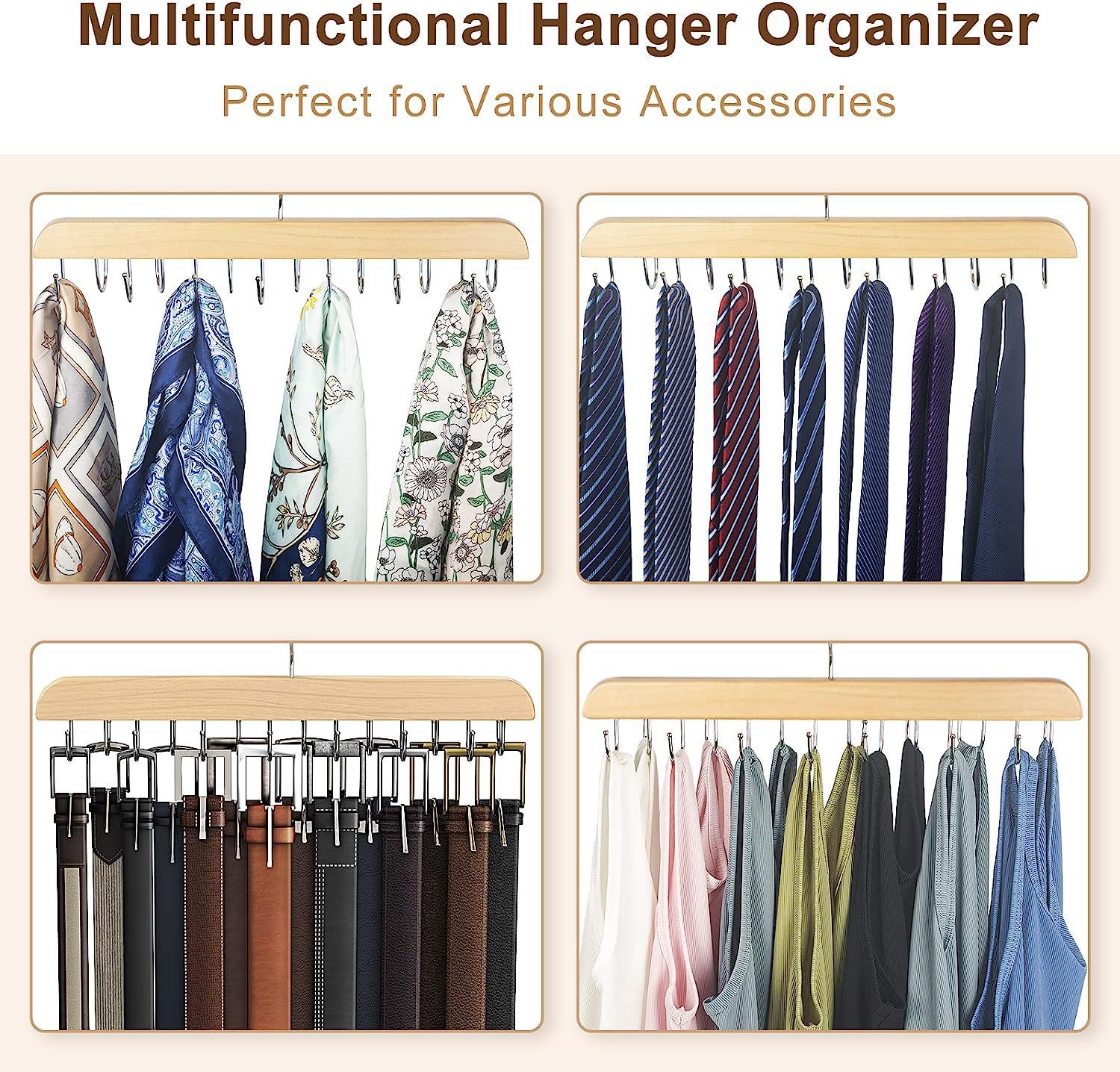 Rack de cinto de madeira femin - Men'S Accessories Organizer For Wardrobe avaliação e preço