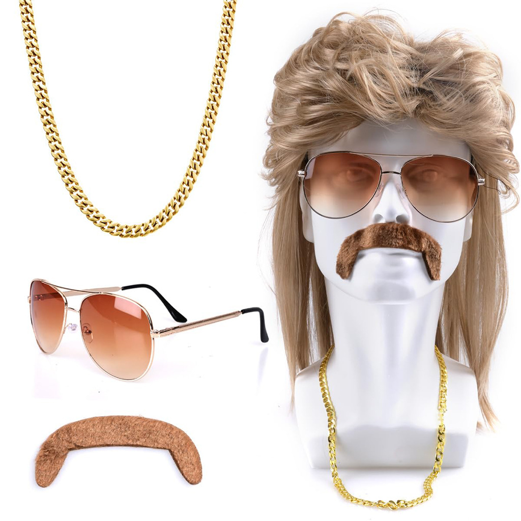 Conjunto de Peruca Sintética D - Men'S Accessories In The 80S avaliação e preço