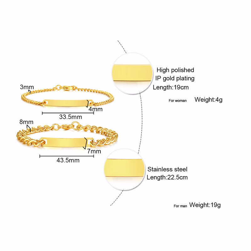 Aço inoxidável Chapa Id Tag Ba - Men Accessories Wrist avaliação e preço