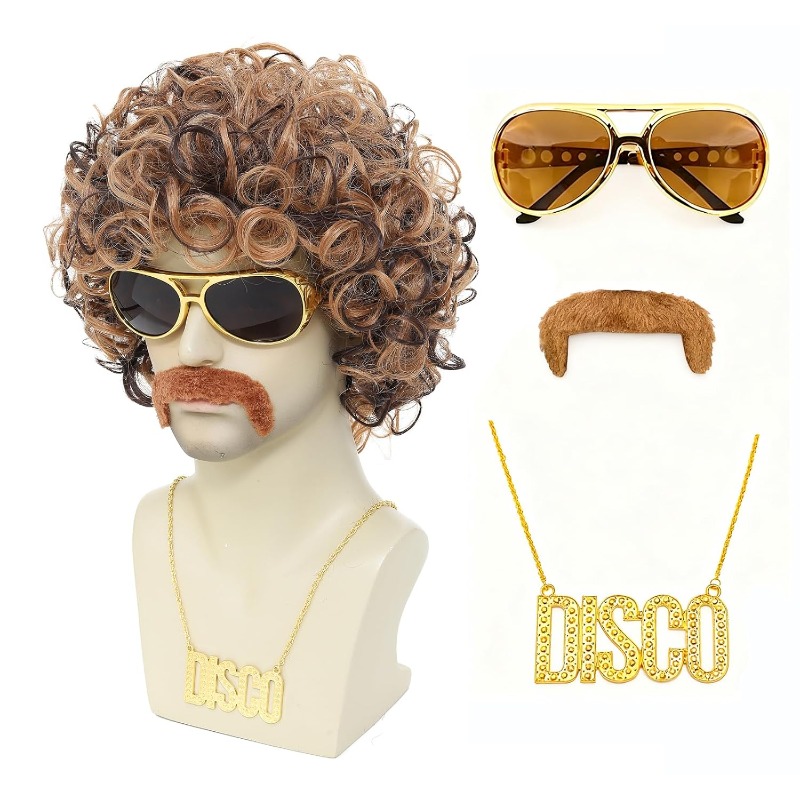Conjunto de Peruca de Fantasia - Men'S Accessories In The 80S avaliação e preço